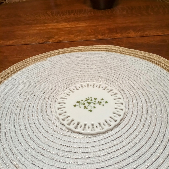 Shamrock Ceramic Lattice Coasters with Holder - Picture 3 of 5